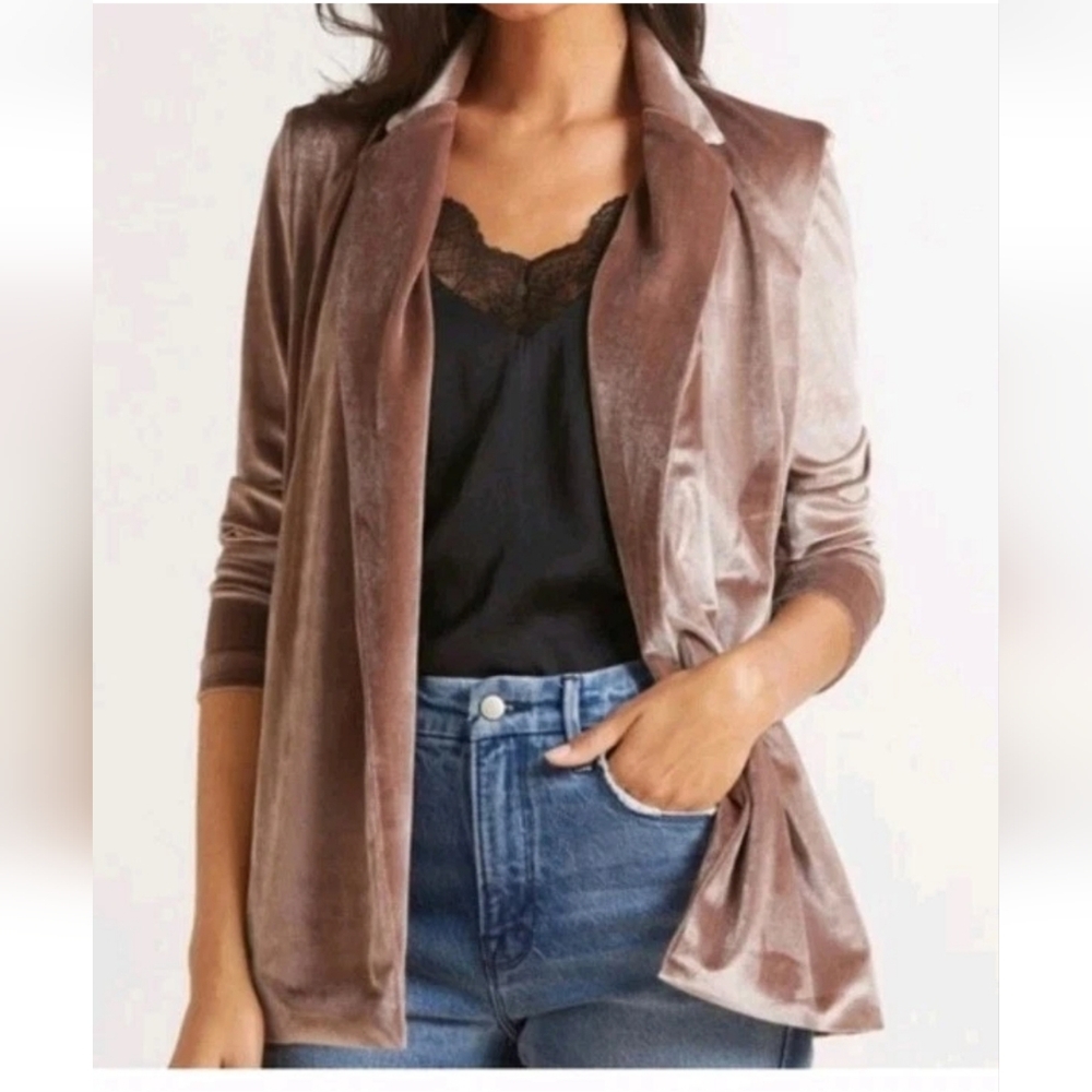 Bobi Black New Velour Open Blazer Jacket  **2 OR MORE 20% OFF